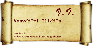 Vasvári Illés névjegykártya